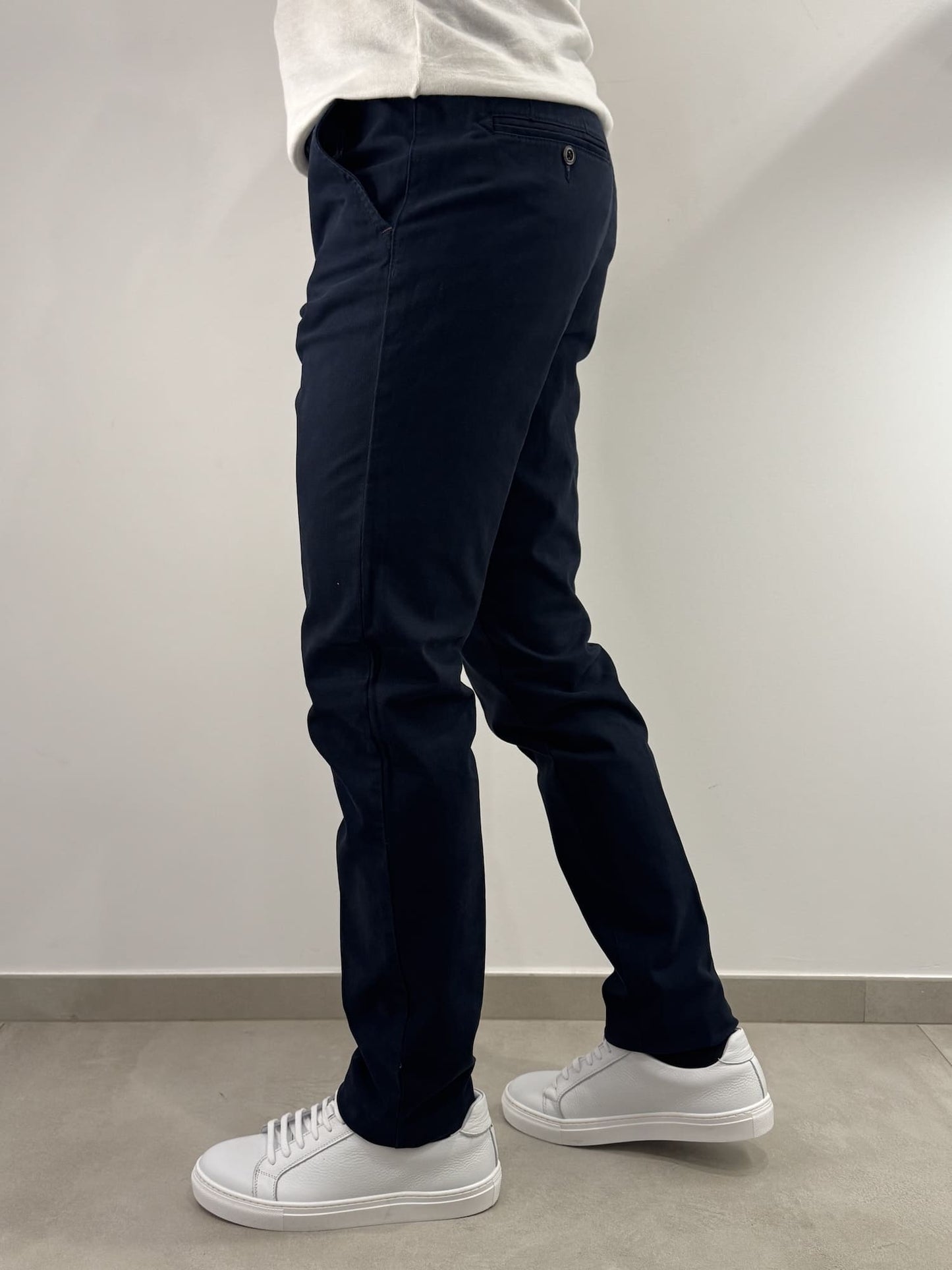 Pantalone Sea Barrier in cotone elasticizzato micro fantasia blu navy