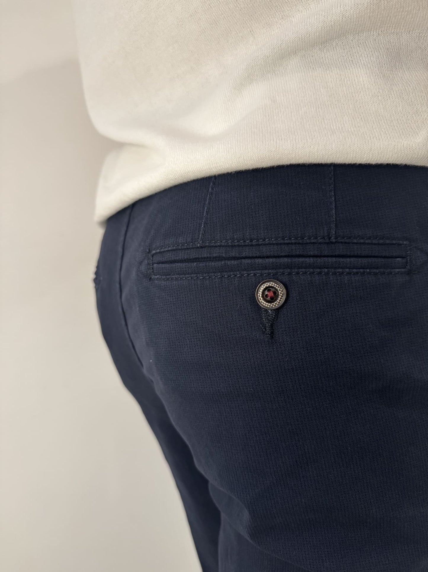 Pantalone Sea Barrier in cotone elasticizzato micro fantasia blu navy