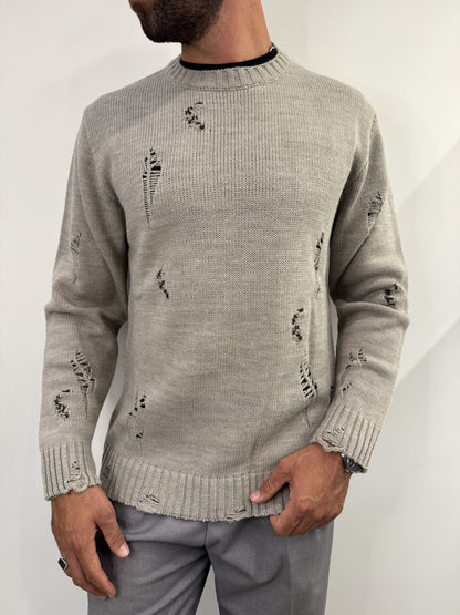 Maglione girocollo in misto lana alpaca