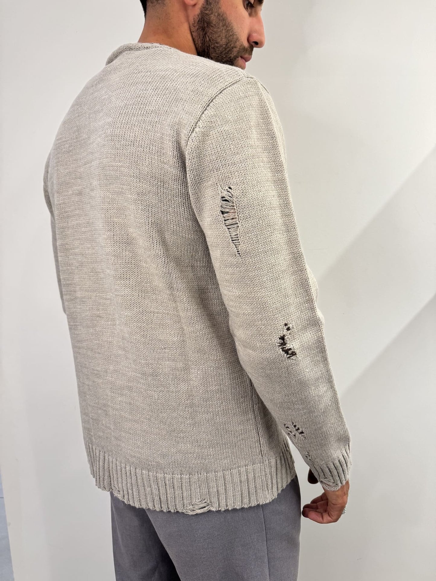 Maglione girocollo in misto lana alpaca