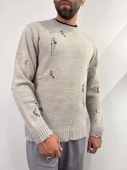 Maglione girocollo in misto lana alpaca