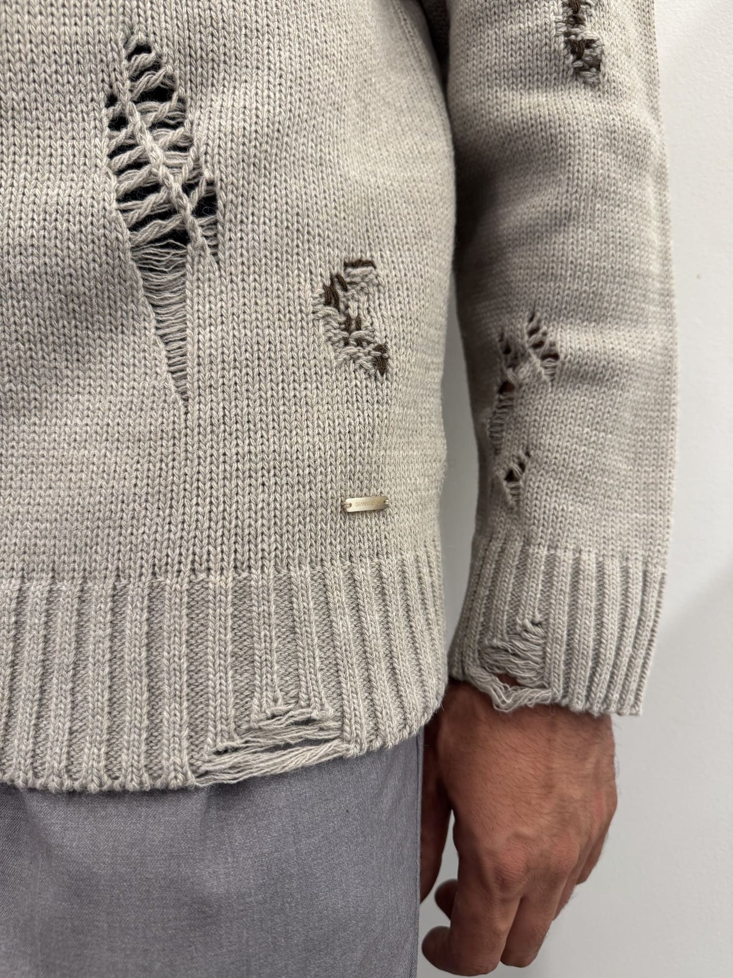 Maglione girocollo in misto lana alpaca