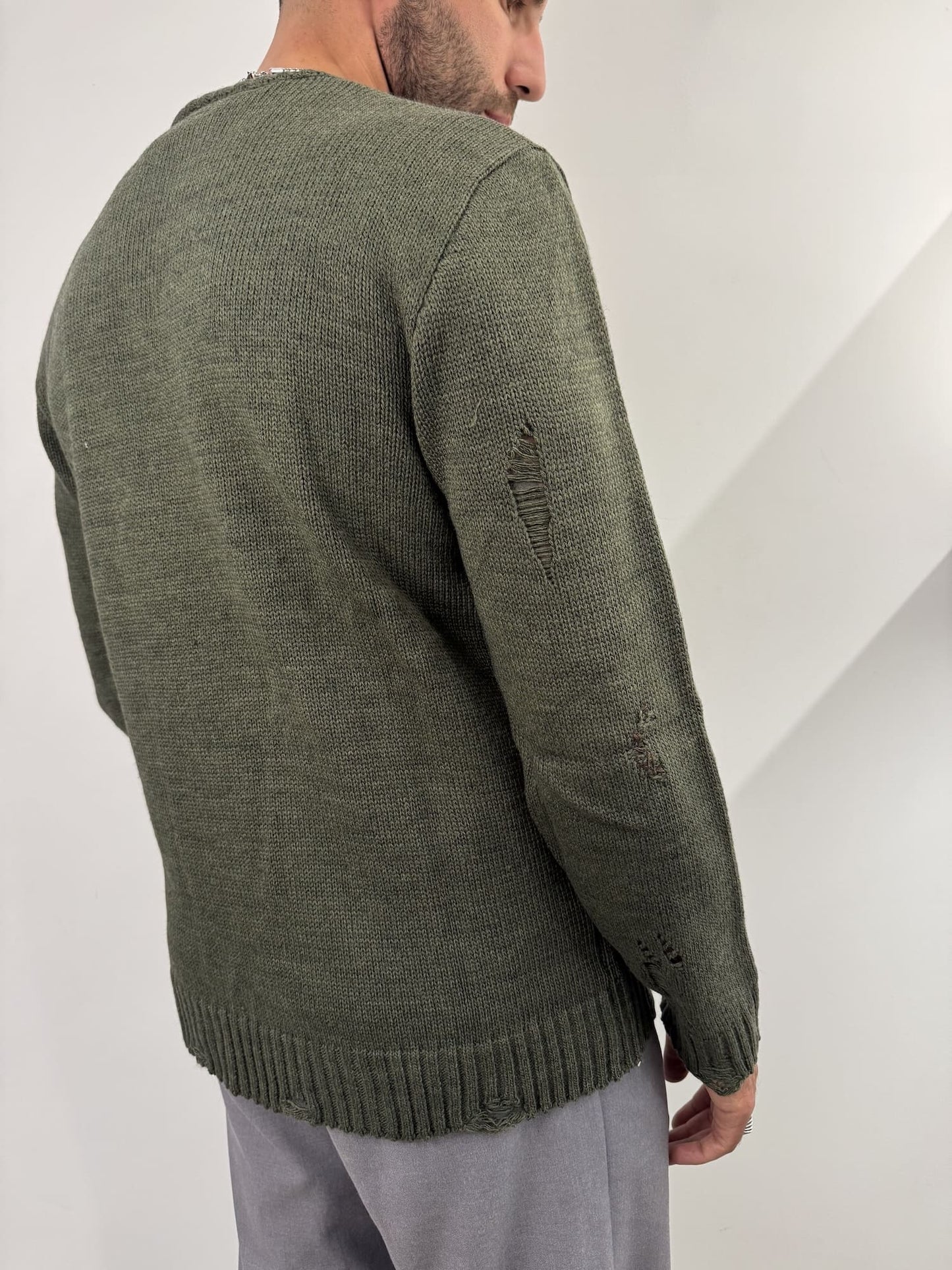 Maglione girocollo in misto lana alpaca