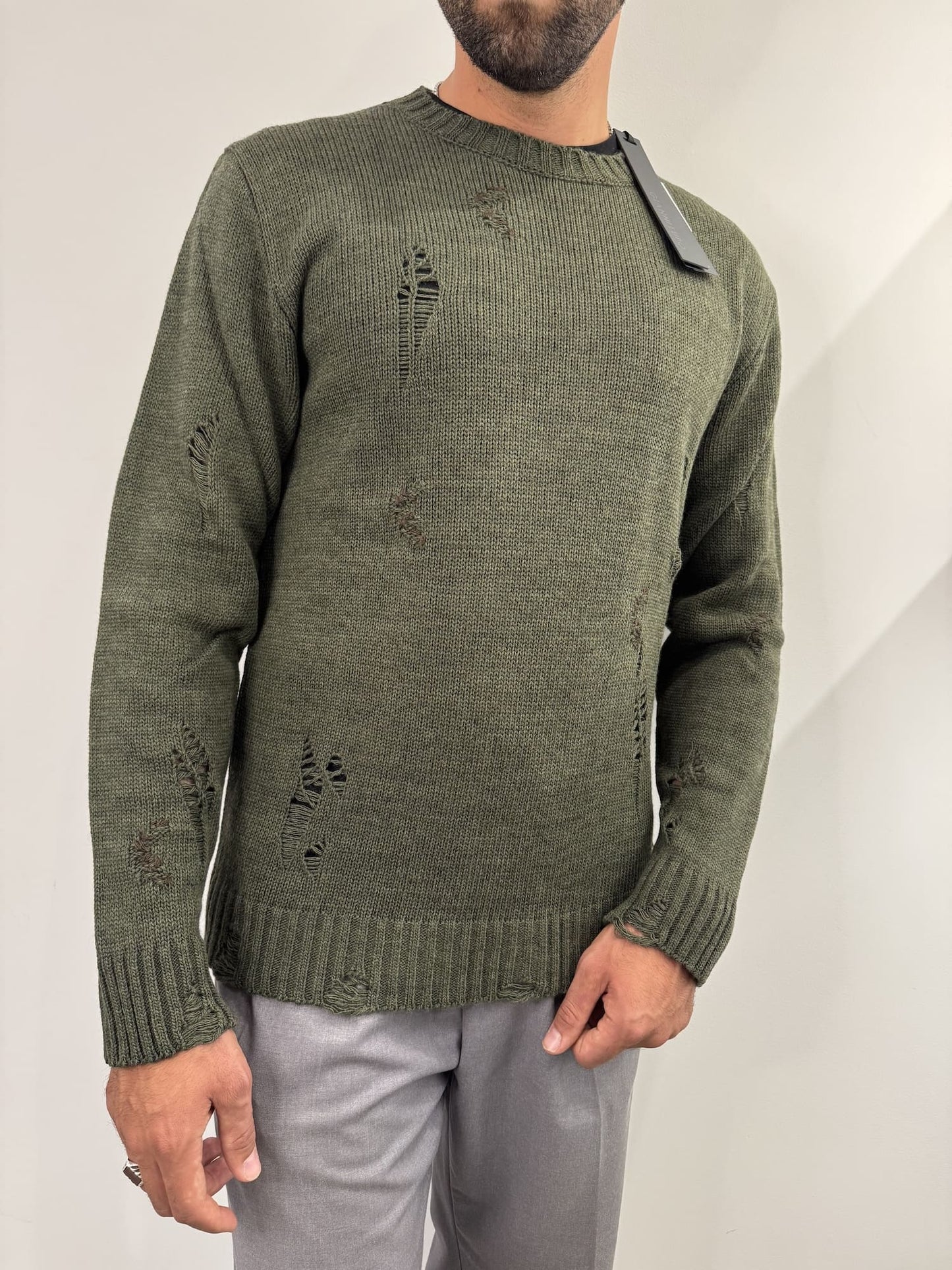 Maglione girocollo in misto lana alpaca