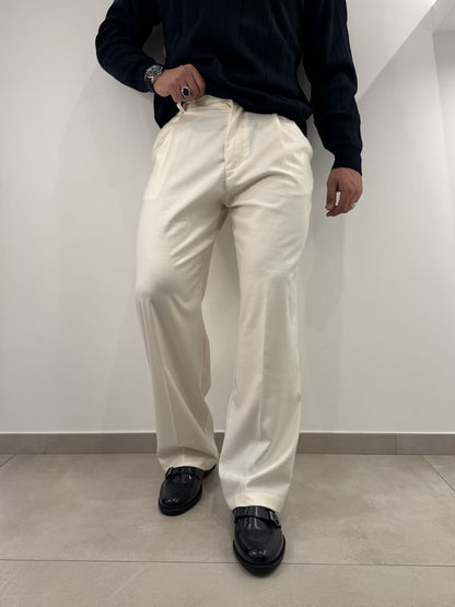 Pantalone semielegante panna