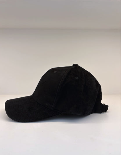 Cappello baseball in velluto a coste nero