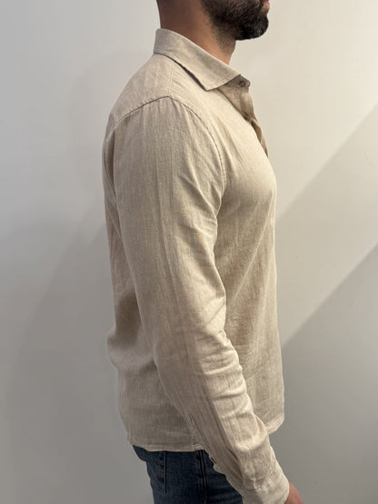 Camicia collo alla francese in lino