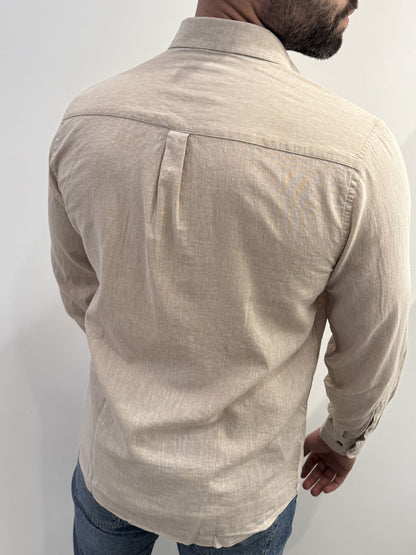 Camicia collo alla francese in lino