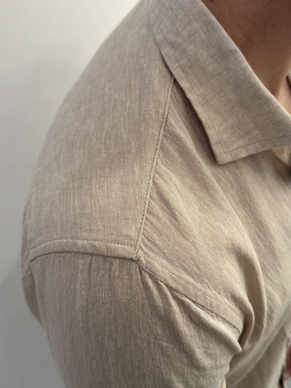 Camicia collo alla francese in lino