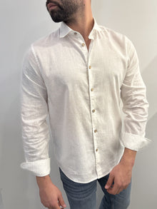 Camicia collo alla francese in lino