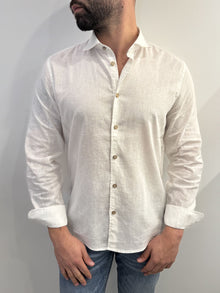 Camicia collo alla francese in lino