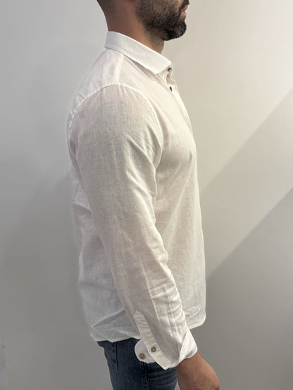 Camicia collo alla francese in lino