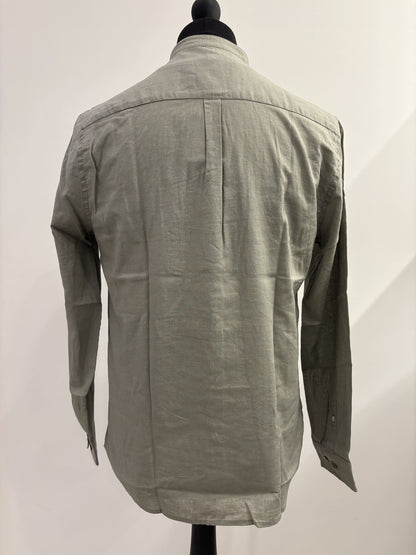 Camicia collo coreano in lino