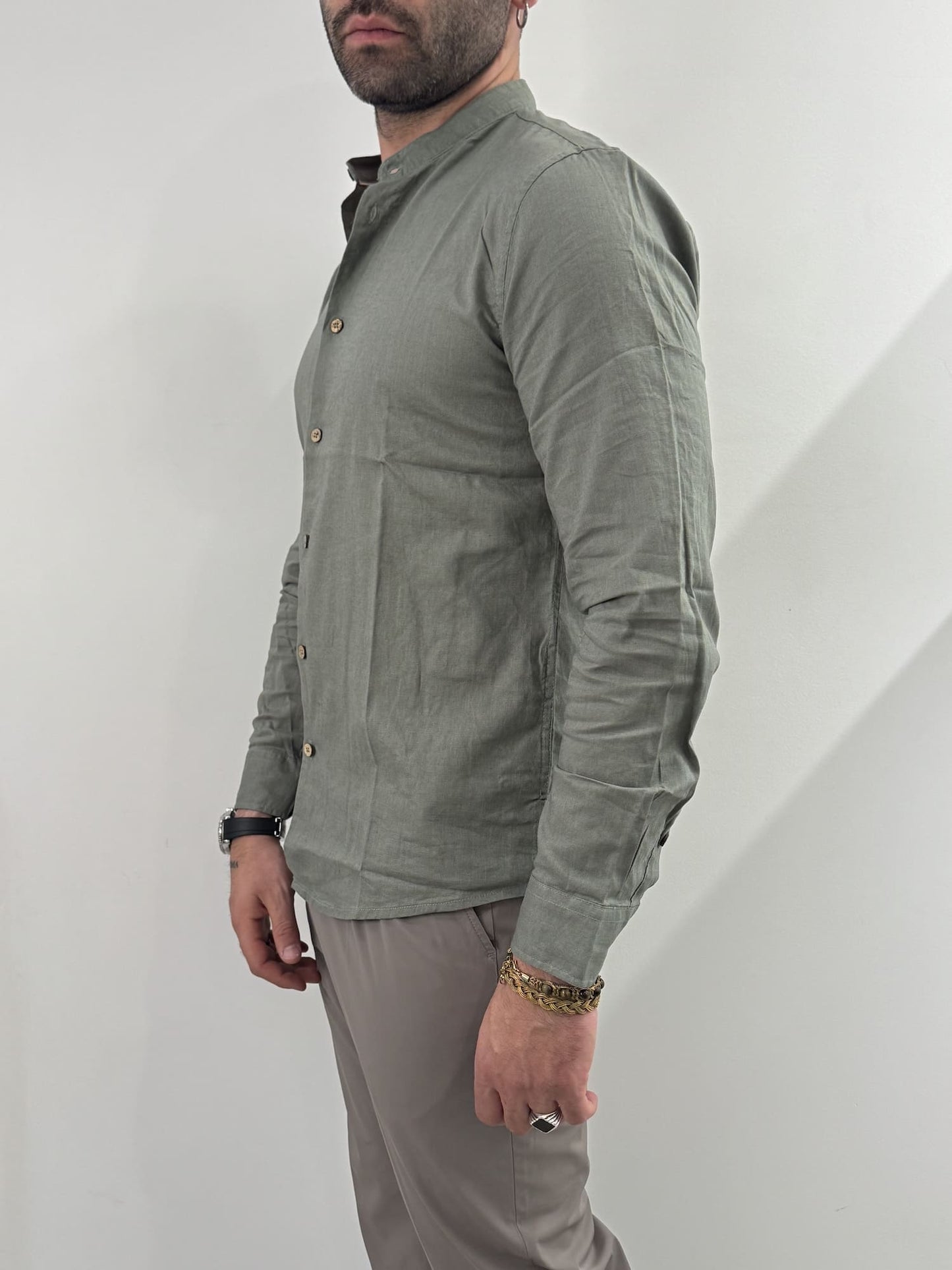 Camicia Hamaki-Ho in misto lino timo