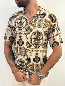 Camicia maniche corte a fantasia