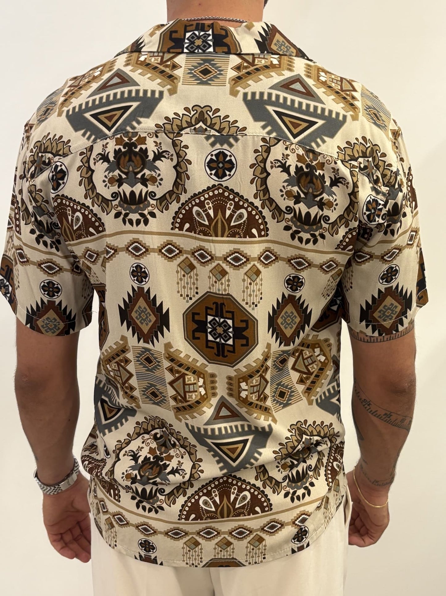 Camicia maniche corte a fantasia