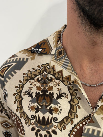 Camicia maniche corte a fantasia
