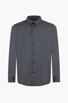 Camicia regular fit microfantasia sorbino nero