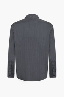 Camicia regular fit microfantasia sorbino nero