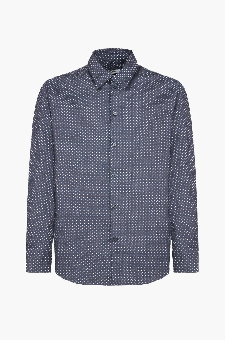 Camicia regular fit microfantasia sorbino blu