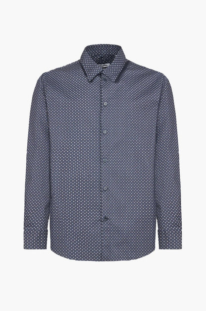 Camicia regular fit microfantasia sorbino blu