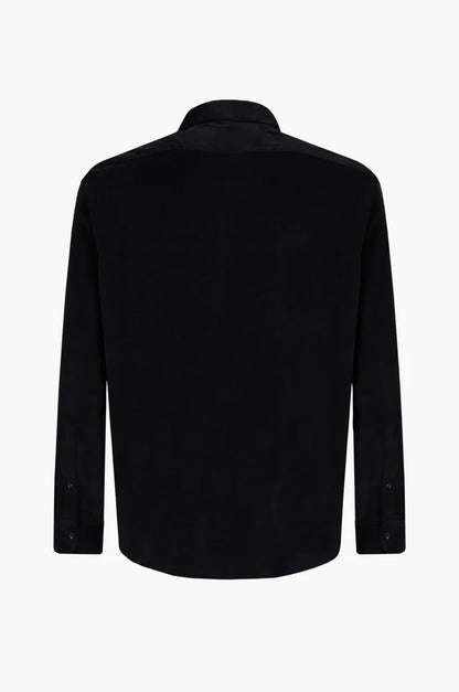 Camicia regular fit in velluto Black
