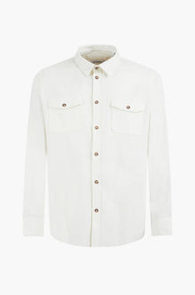 Camicia regular fit in velluto white