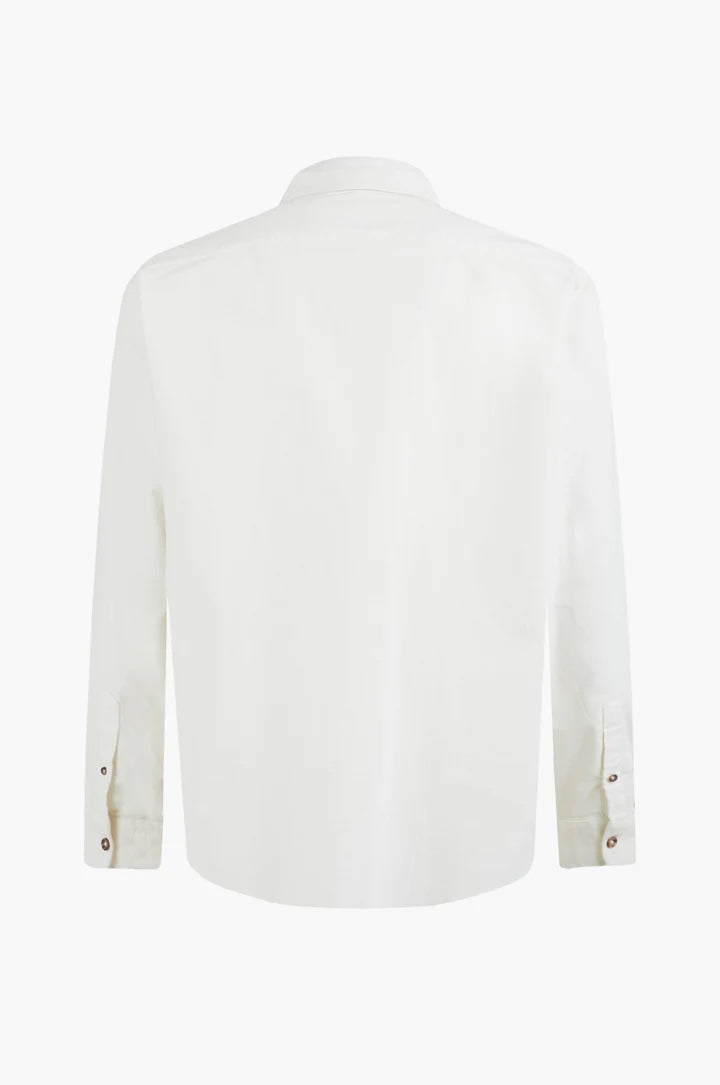 Camicia regular fit in velluto white