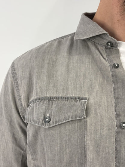 Camicia hamaki-ho in cotone grigio