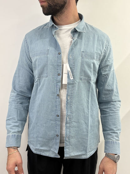 Camicia hamaki-ho in cotone denim