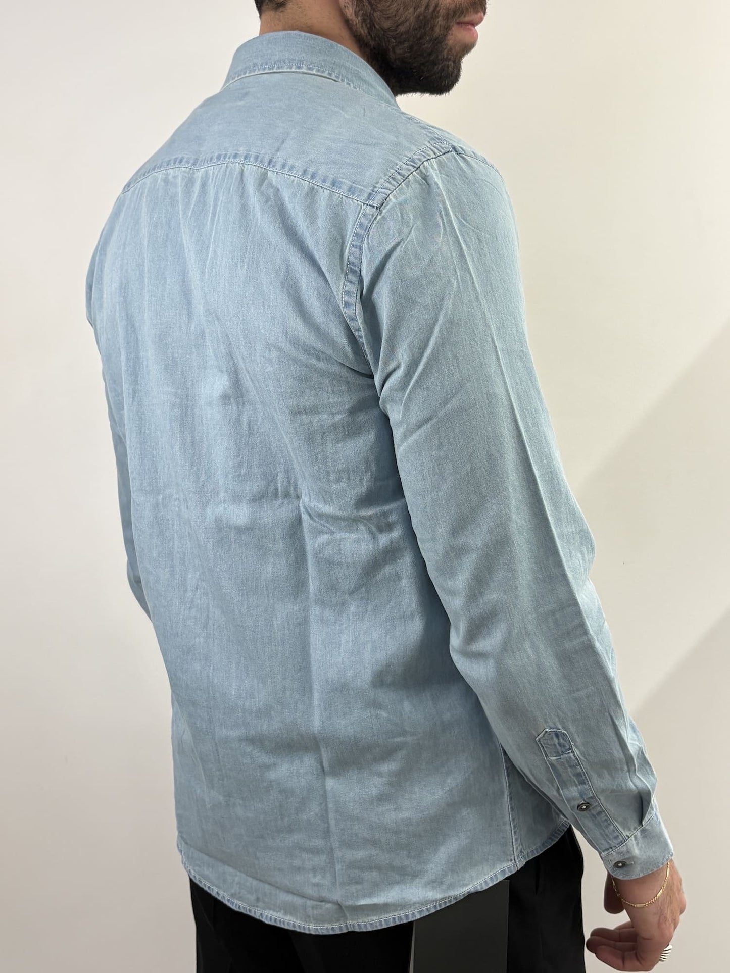 Camicia hamaki-ho in cotone denim