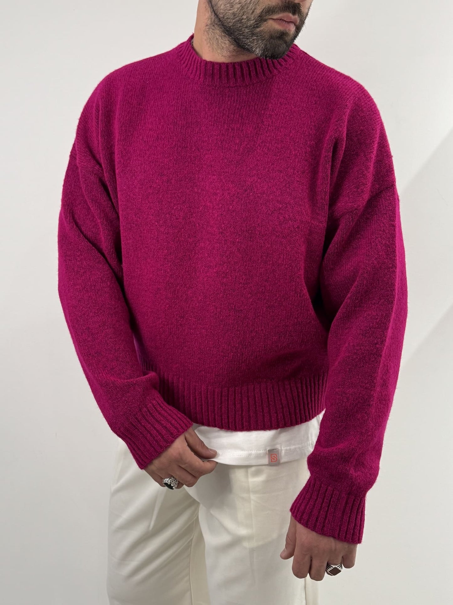 Maglione  Blacksvnday boxi fit fucsia