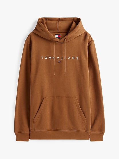 Felpa con cappuccio e logo lineare ricamato Tommy Jeans