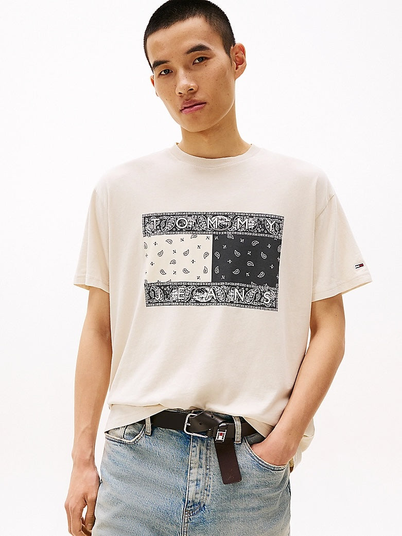 T-shirt relaxed fit con logo paisley