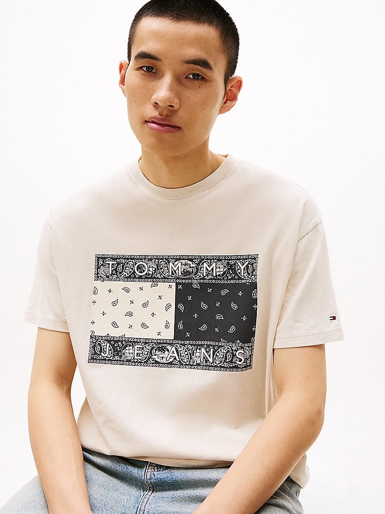 T-shirt relaxed fit con logo paisley