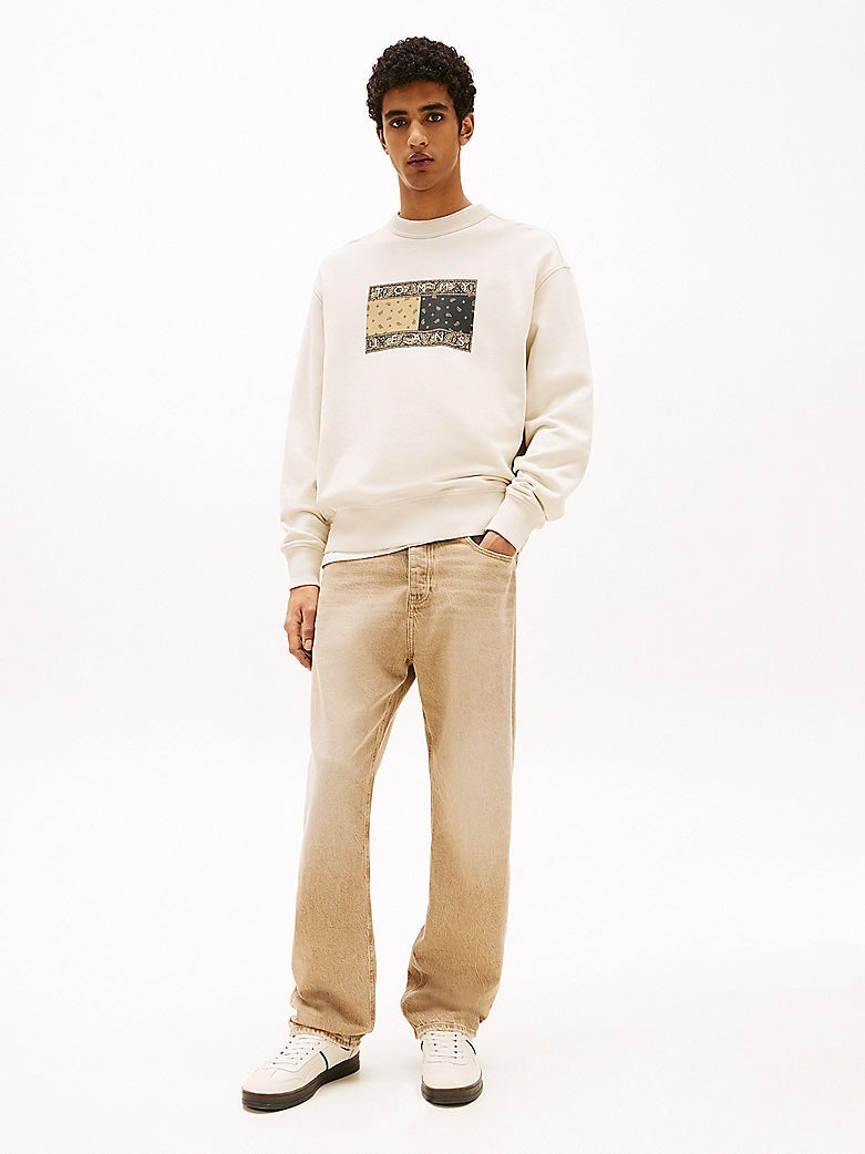 Felpa relaxed fit con logo paisley