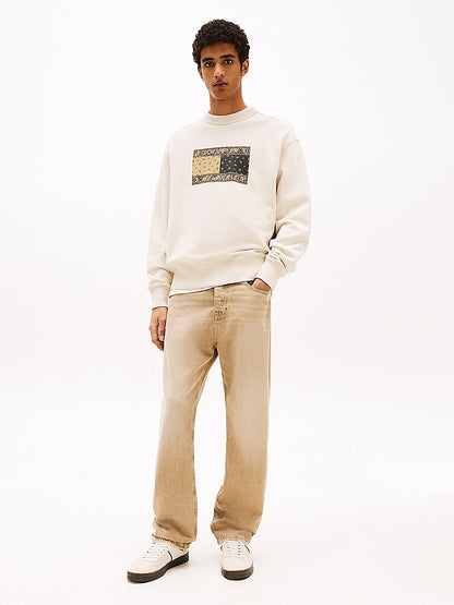 Felpa relaxed fit con logo paisley