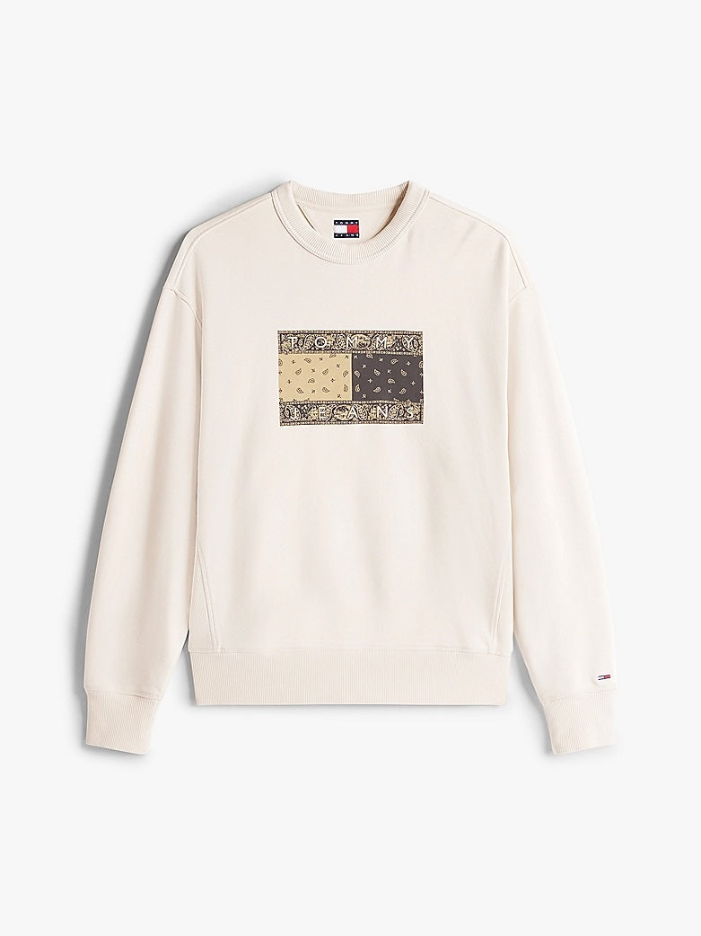 Felpa relaxed fit con logo paisley