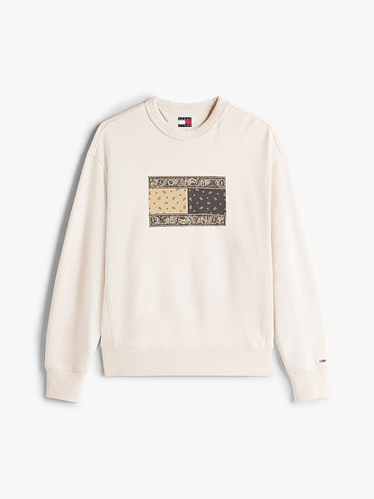 Felpa relaxed fit con logo paisley