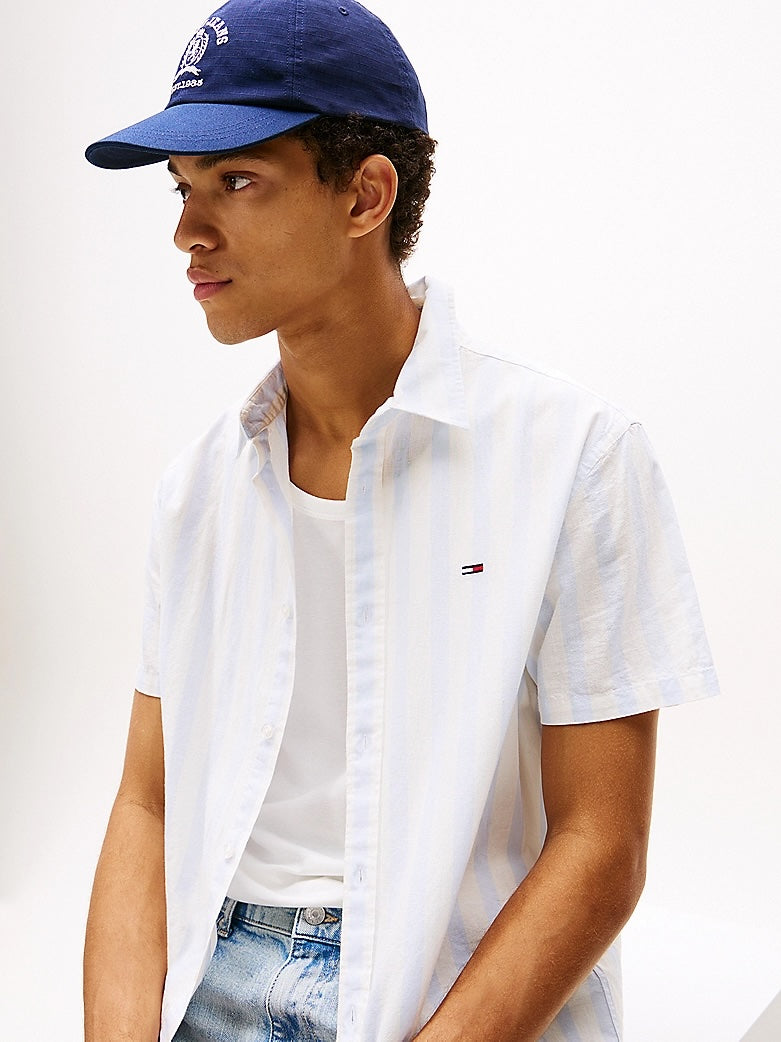 Camicia regular fit in misto lino