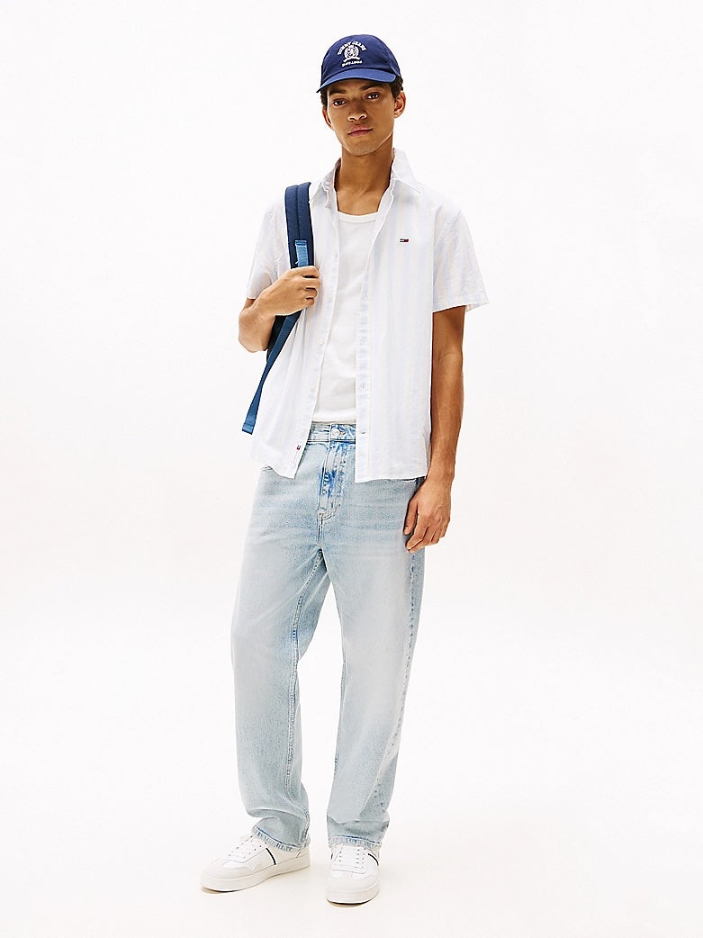 Camicia regular fit in misto lino