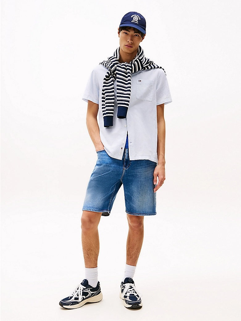Camicia regular fit in misto lino