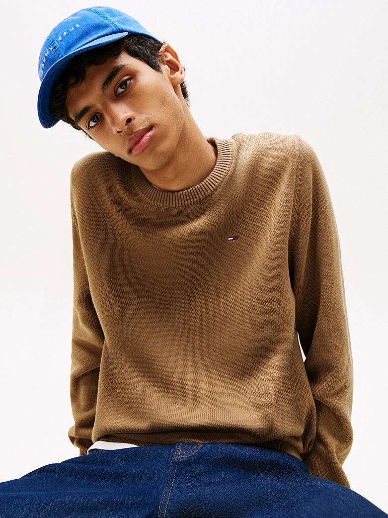 Pullover slim fit Beige Tommy Jeans