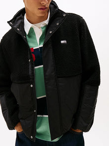 Giacca relaxed fit in sherpa trapuntata