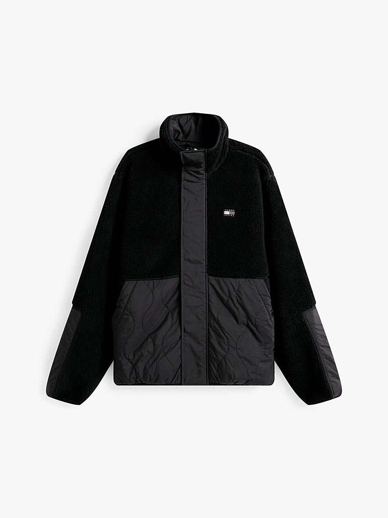 Giacca relaxed fit in sherpa trapuntata