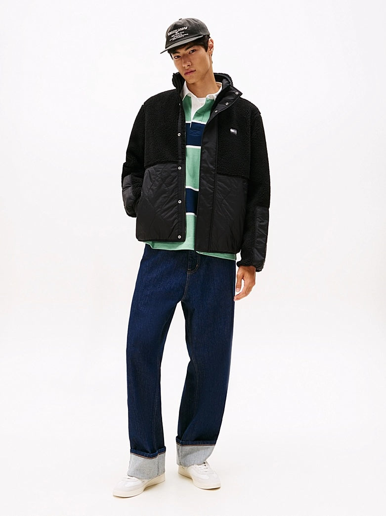 Giacca relaxed fit in sherpa trapuntata