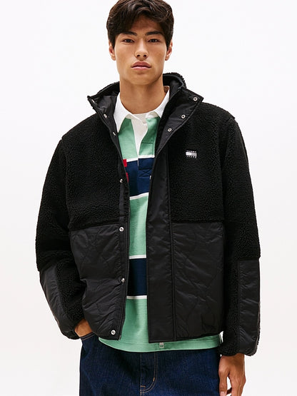 Giacca relaxed fit in sherpa trapuntata