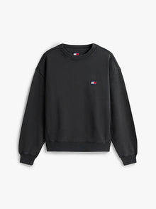 Felpa Classic anni '90 con logo tono su tono Black Tommy Jeans