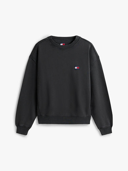 Felpa Classic anni '90 con logo tono su tono Black Tommy Jeans