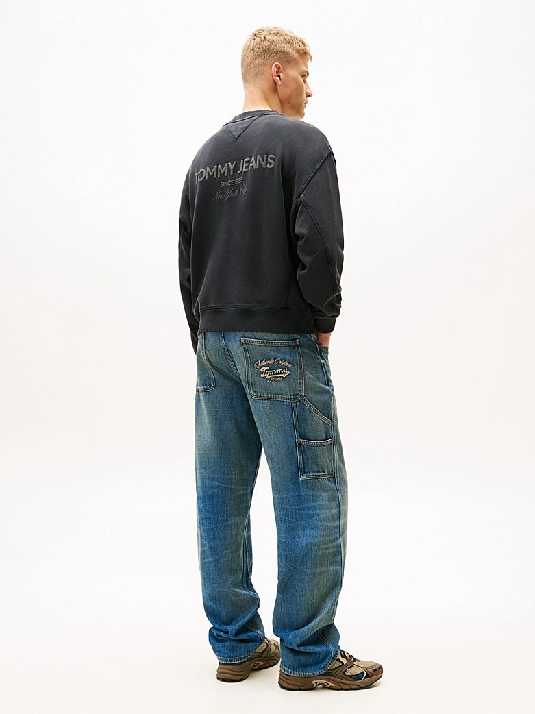 Felpa Classic anni '90 con logo tono su tono Black Tommy Jeans